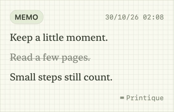 Actual Graph Paper Memo card with a crossed-off line